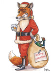 Undercover Fox Christmas Card by Bryn Parry