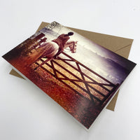 Horse Riding Greeting Card or Birthday Card. Looking towards Broadway Tower