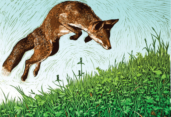 Fox greeting card. The Mouse by Colin Blanchard