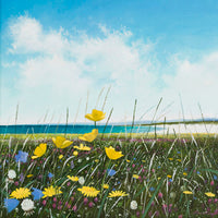 Wildflowers and coastal painting