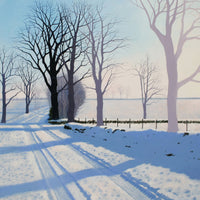 Landscape and countryside greeting card. Cold Winter Light
