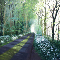 Woodland and landscape greeting card. Ramsons