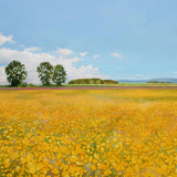 Buttercups landscape greeting card by Heather Blanchard.