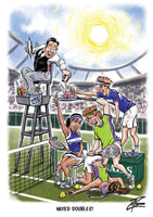 Tennis greeting and birthday card. Mixed Doubles by Courtney Thomas