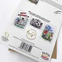 Football greeting and birthday card. VAR Maddening the Crowd by Courtney Thomas