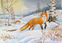 Fox greeting card by David Thelwell
