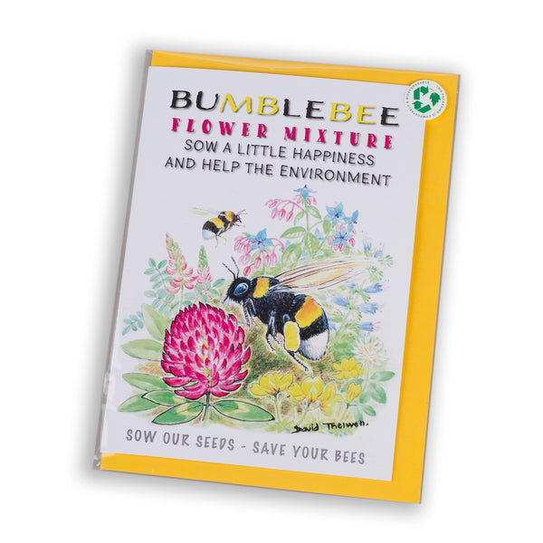bumblebee greeting card with wildflower seed mixture