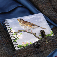 Bird themed A6 lined notebook. Thrush by Dick Twinney