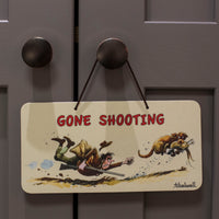 Shooting door sign. Gone Shooting by Thelwell.