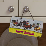 Horse riding door sign. Gone Riding by Thelwell.