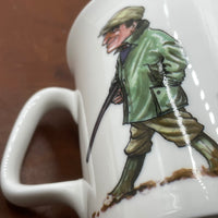 1 x tasse de tir en porcelaine tendre. Faisans catapultés par Bryn Parry