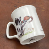 1 x Bone china cartoon spaniel and shooting mug. Dinner is served by Bryn Parry