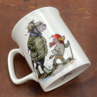 1 x tasse de dessin animé en porcelaine tendre et chiens. Longue marche humide par Bryn Parry