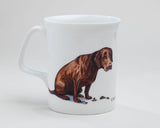 1 x Bone China Dog Mug. Chocolate Lab