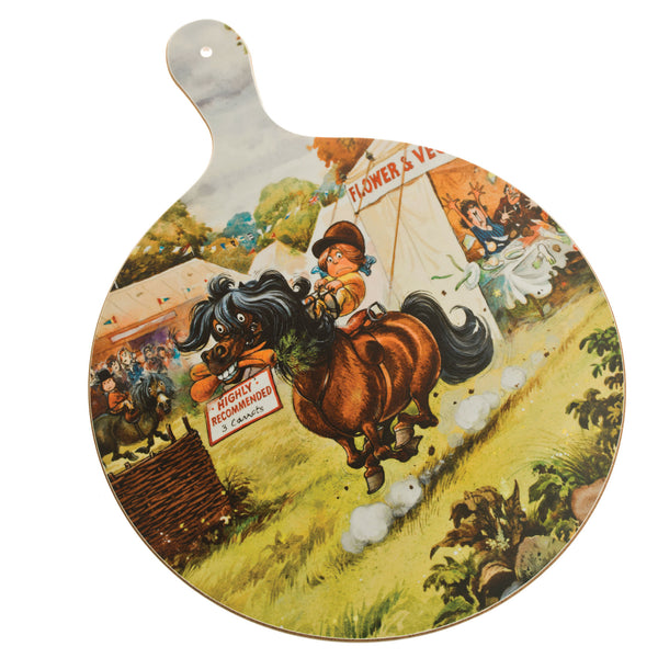 Large chopping board featuring Thelwell pony cartoon