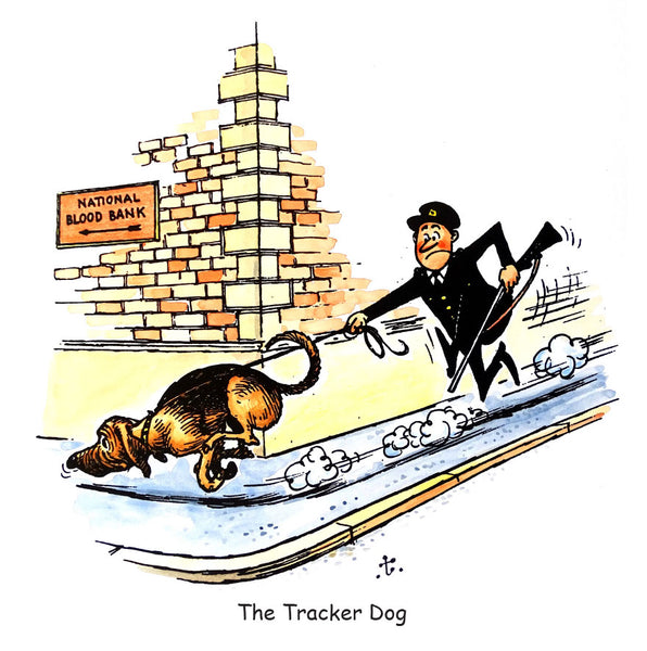 Dog Greeting Card. The Tracker Dog or Bloodhound by Norman Thelwell