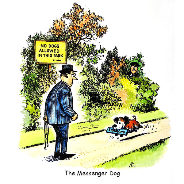 Dog Greeting Card. The Messenger Dog by Norman Thelwell