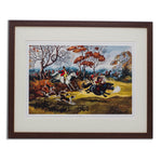 Impression de dessin animé de poney et de chasse. En plein cri par Thelwell