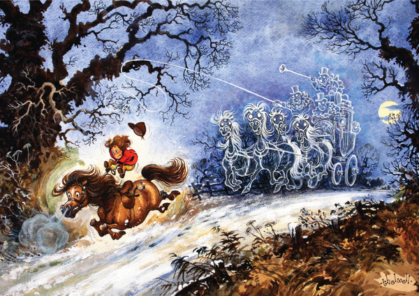 Horse or Pony Greeting Card "Ghost Stagecoach" by Norman Thelwell