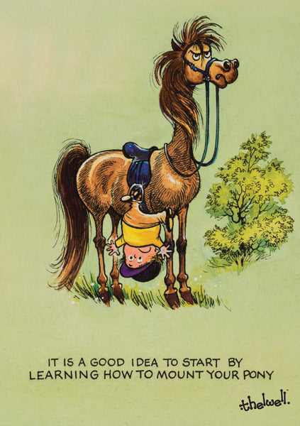 Horse or Pony Greeting Card "Learning to Ride" by Norman Thelwell