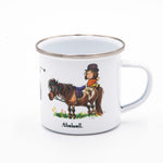Retro-Style Enamel Outdoors Mug for Horse Riding Enthusiasts