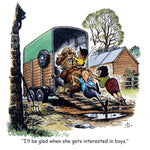 Horse or Pony Greeting Card "Loading the trailer" by Norman Thelwell