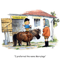 Horse and ponies greeting card multipack by Thelwell