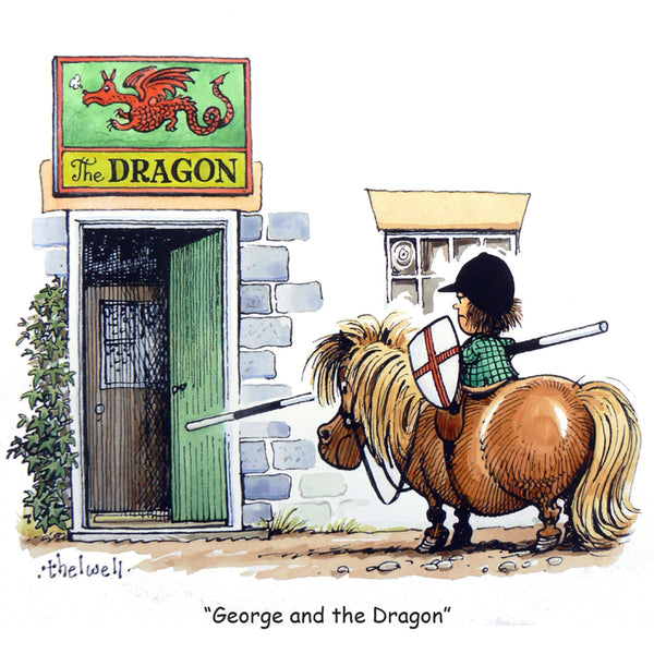 Horse or Pony Greeting Card "George and the Dragon" by Norman Thelwell