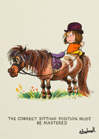 Horse or Pony Greeting Card "Sitting Position" by Norman Thelwell