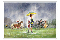 Soft Going Horse Racing Cartoon Greeting Card by Thelwell