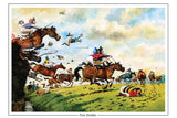 Tote Double Horse Racing Cartoon Greeting Card by Thelwell