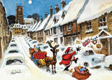 thelwell festive christmas card featuring classic Thelwell festive countryside artwork