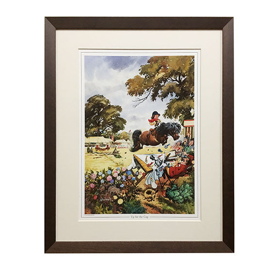 Pony cartoon print. Up for the Cup by Thelwell