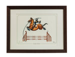 Showjumping horse print. Clearing the Pole by Bryn Parry