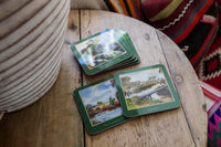 Set of six Thelwell Fishing Coasters.