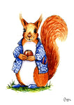 Red Squirrel greeting card by Bryn Parry.