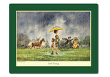 Thelwell Horse Racing Placemat Set. 6 assorted melamine mats with cork backs,...