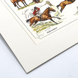 Limited edition fox hunting cartoon art print. The Hunting Day by Bryn Parry. Available framed or mounted only